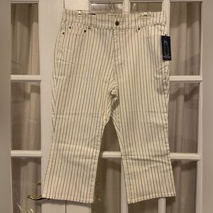 Chaps white striped capris NWT